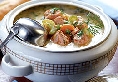 Рисовый суп с креветками и мидиями